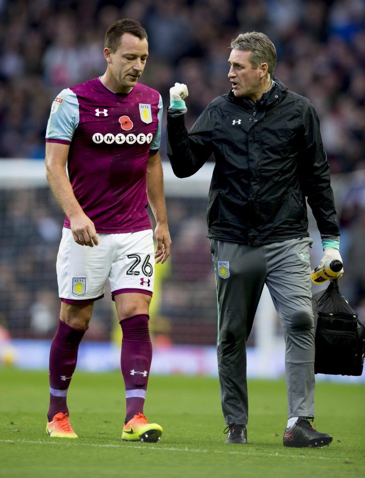  John Terry headed straight for the tunnel to undergo scans on his injury