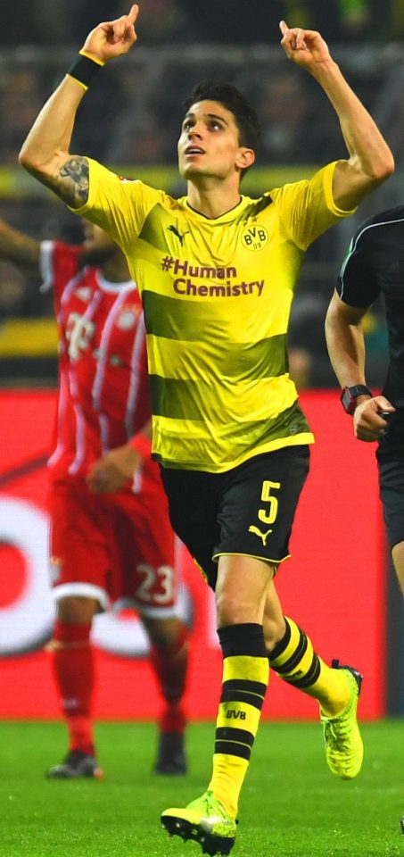  Marc Bartra nabbed a late consolation for Dortmund