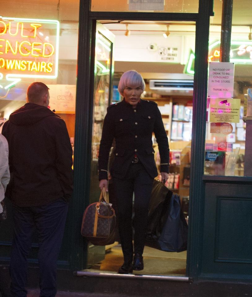  The shocked reality star was snapped leaving a Soho sex shop