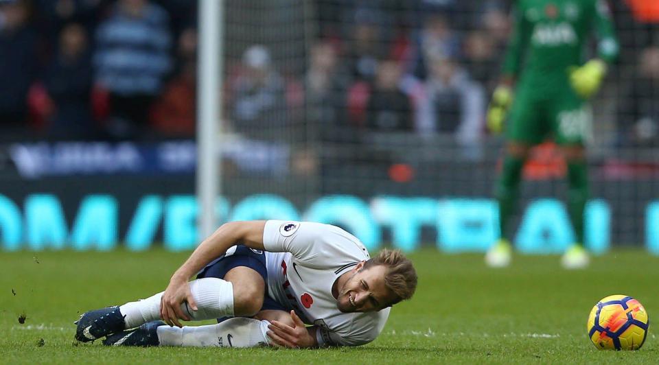  Harry Kane went down injured on Sunday but has recently returned from a hamstring problem