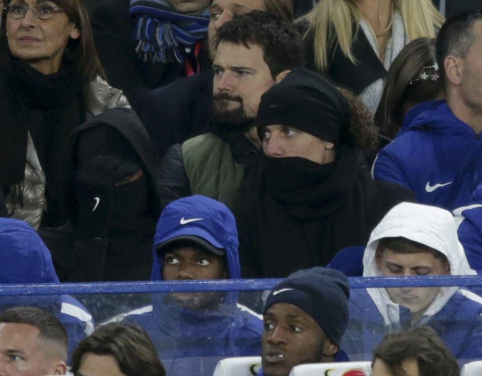  David Luiz was forced to watch from the stands after being dropped by Antonio Conte