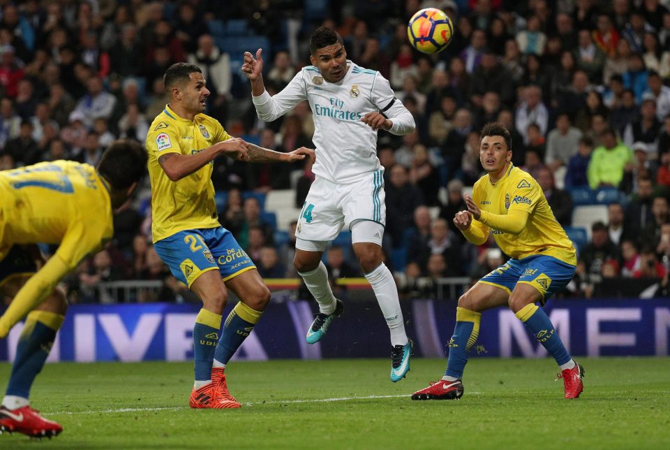  Casemiro rises to head the breakthrough goal for Real Madrid