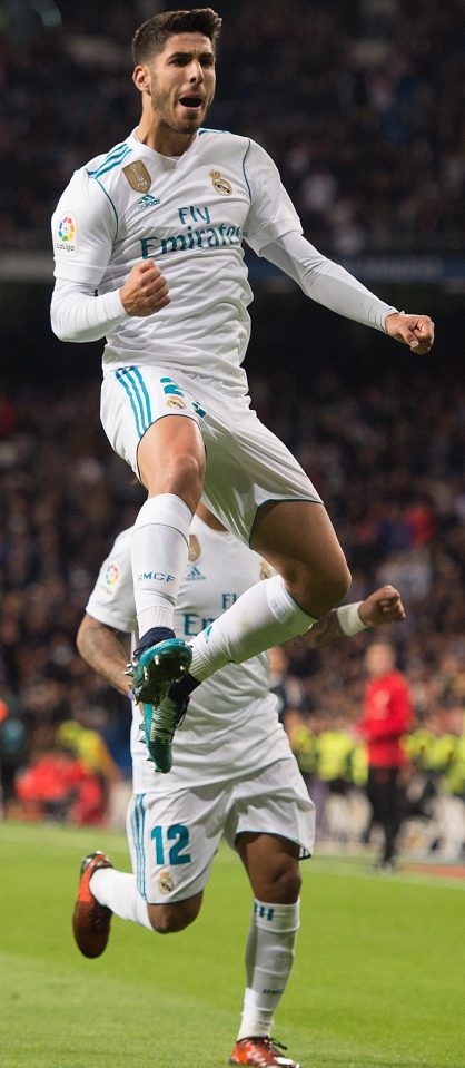  Midfielder Marco Asensio gets a lift from his superb goal for Real