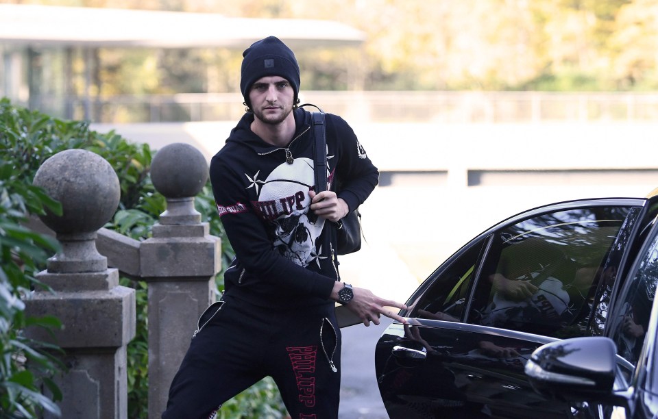 Adrien Rabiot looks menacing as he rocks up to Clairefontaine