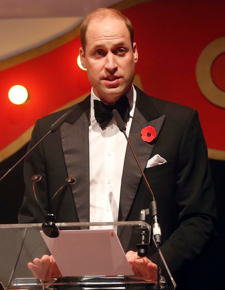 Prince William addressing the audience at the Pride of Britain Awards 2017