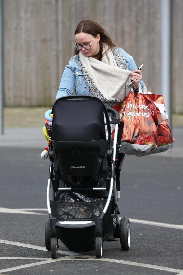  The mum-of-two put on a brave face as she went shopping with Frankie who was born on August 29