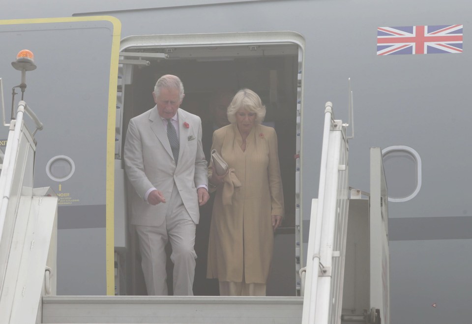 Prince Charles and Camilla step off the plane and are hit with the worst smog India has seen in 17 years