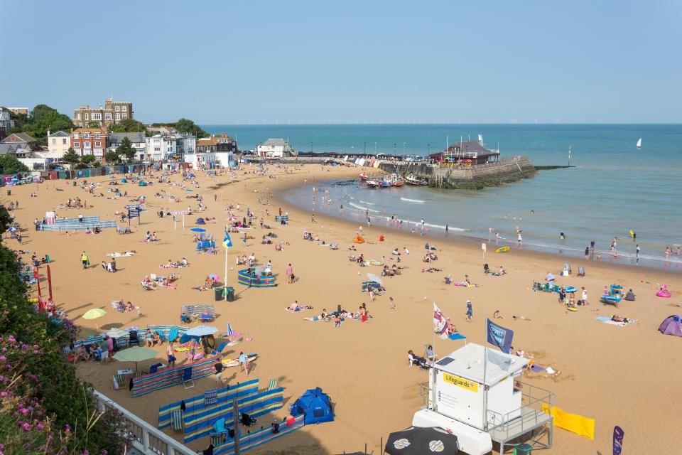  The beaches of Kent are popular with tourists all year round