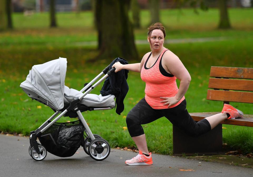  Chanelle was seen taking three-month-old baby Frankie along to a workout in the park