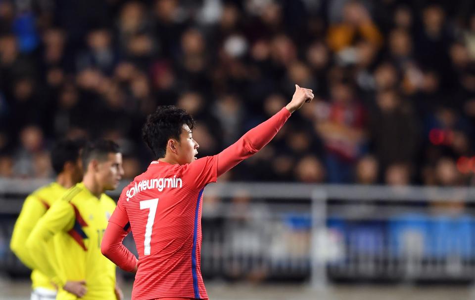  Son Heung-min was in superb form in the game in Suwon, South Korea