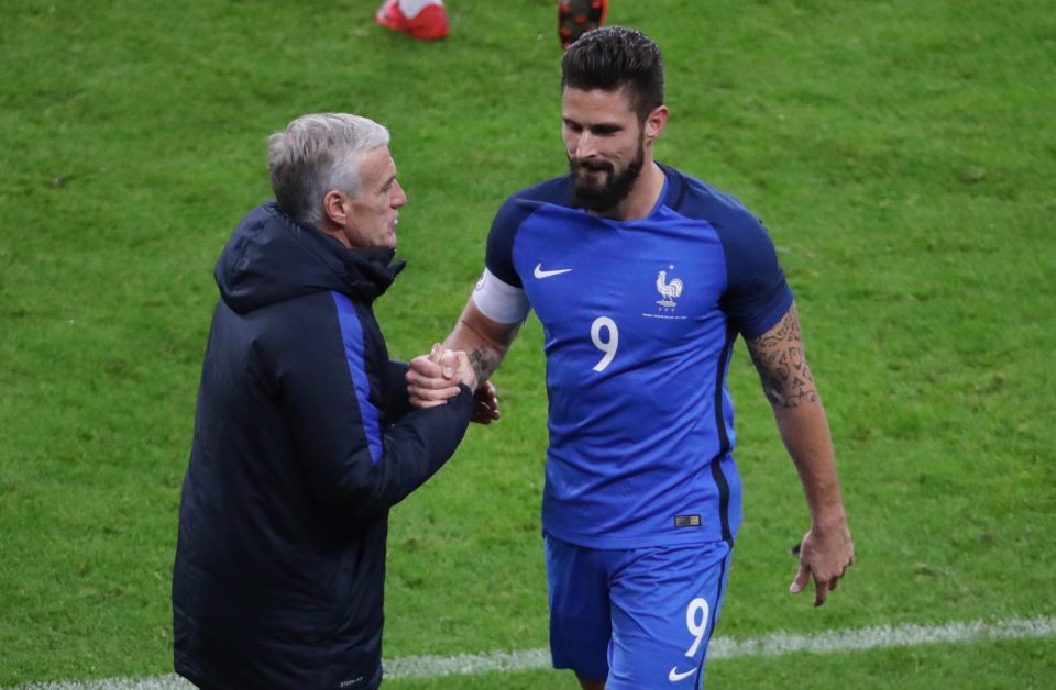  Olivier Giroud picked up a thigh strain in the 2-0 victory over Wales