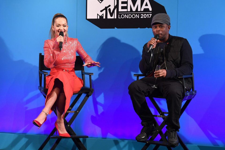  Rita poses during the Velocity "On Set with Viacom" Showcase held at Ambika P3 ahead of the MTV EMAs