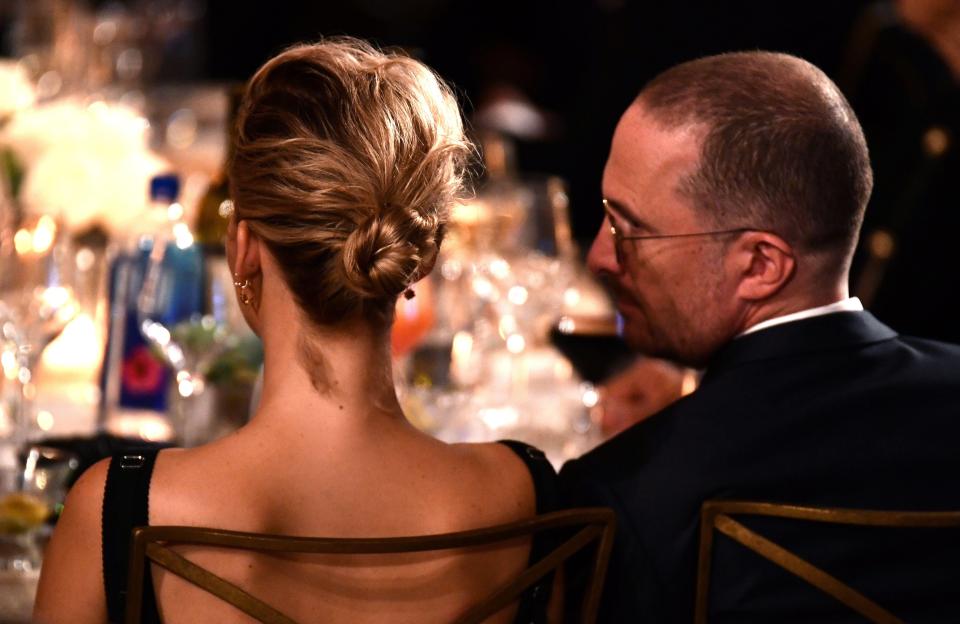  The couple remain friends after an amicable split - pictured here on November 11 after their break-up at the Governors Awards