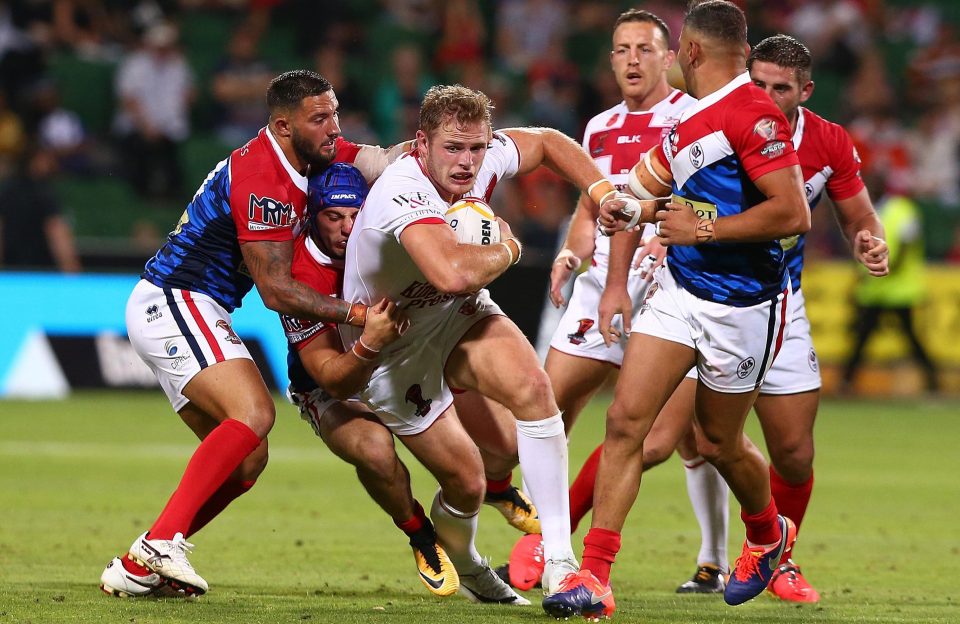  Thomas Burgess makes a break for England