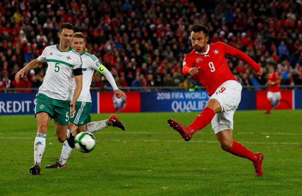  Switzerland ace Haris Seferovic goes goal in the first half