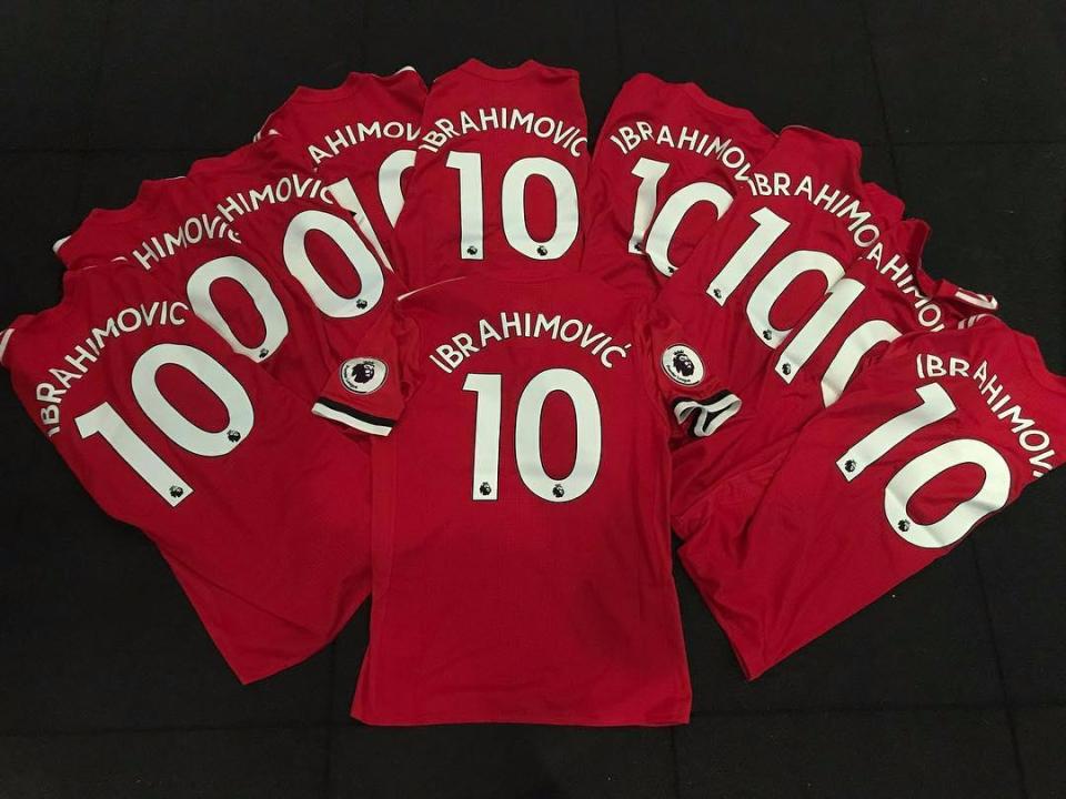  The Red Devils club shop have stocked up on the 36-year-old's shirts