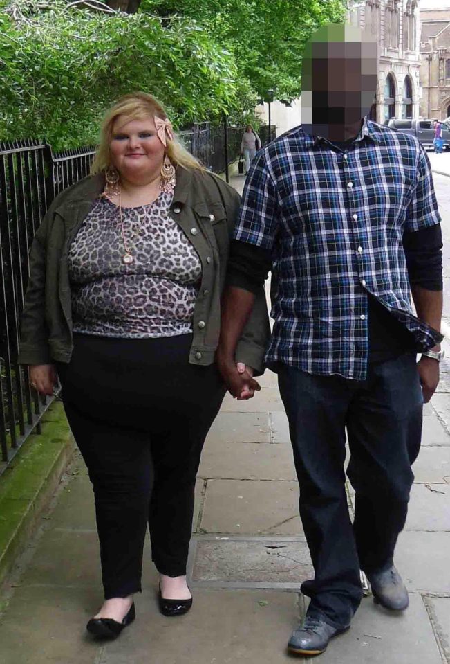  Kirstie admitted she was desperate to stay big to keep her boyfriend Alex, pictured right, happy