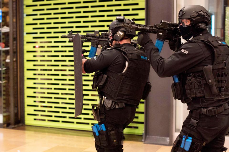  The live role-play exercise began last night at the Bullring and Grand Central shopping centres in Birmingham