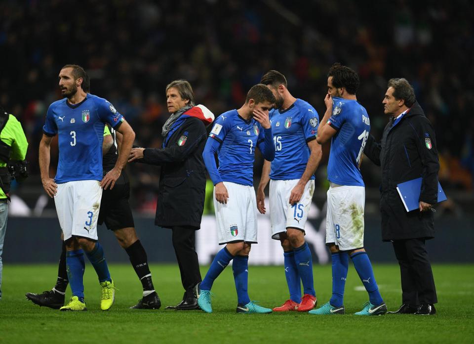  Italy failed to qualify for the World Cup