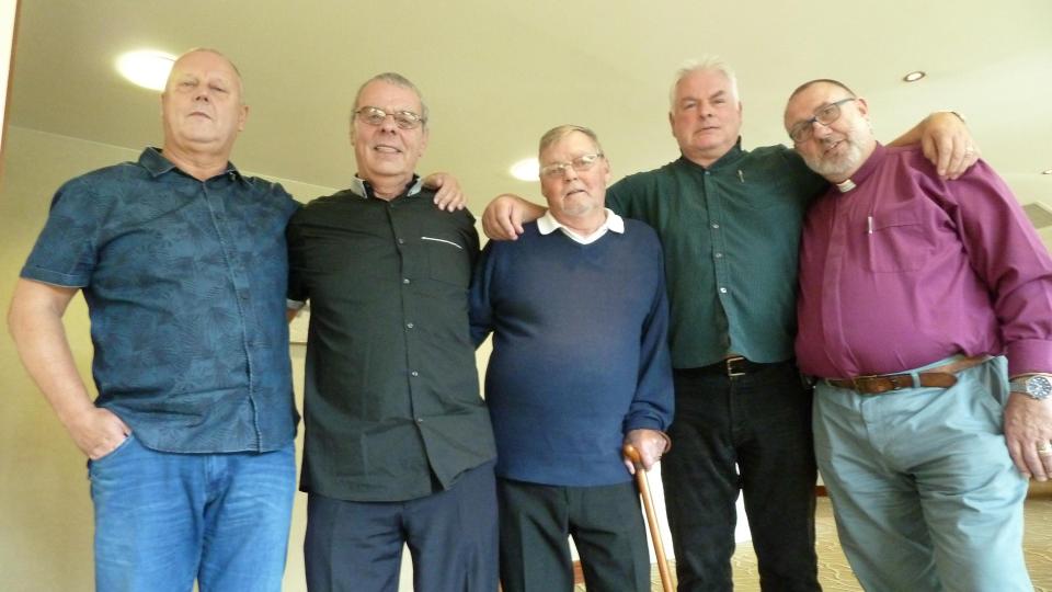  Five men affected by the Moors Murders: Terry West, second from left, with (L-R) Bernard King, Terry Kilbride, Tommy Rhattigan and David Gray