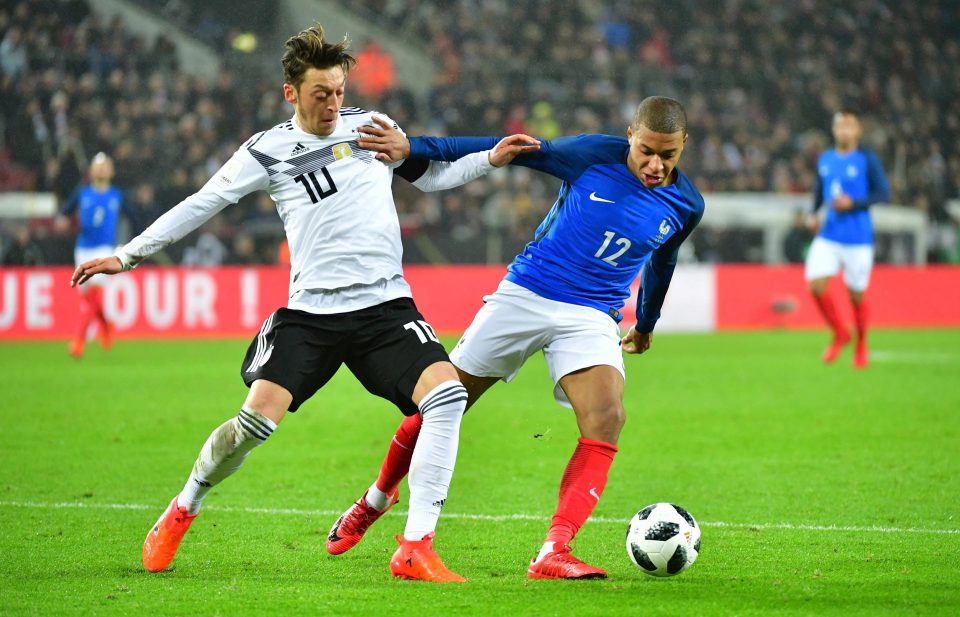  The midfield ace in action for Germany against French ace Kylian Mbappe