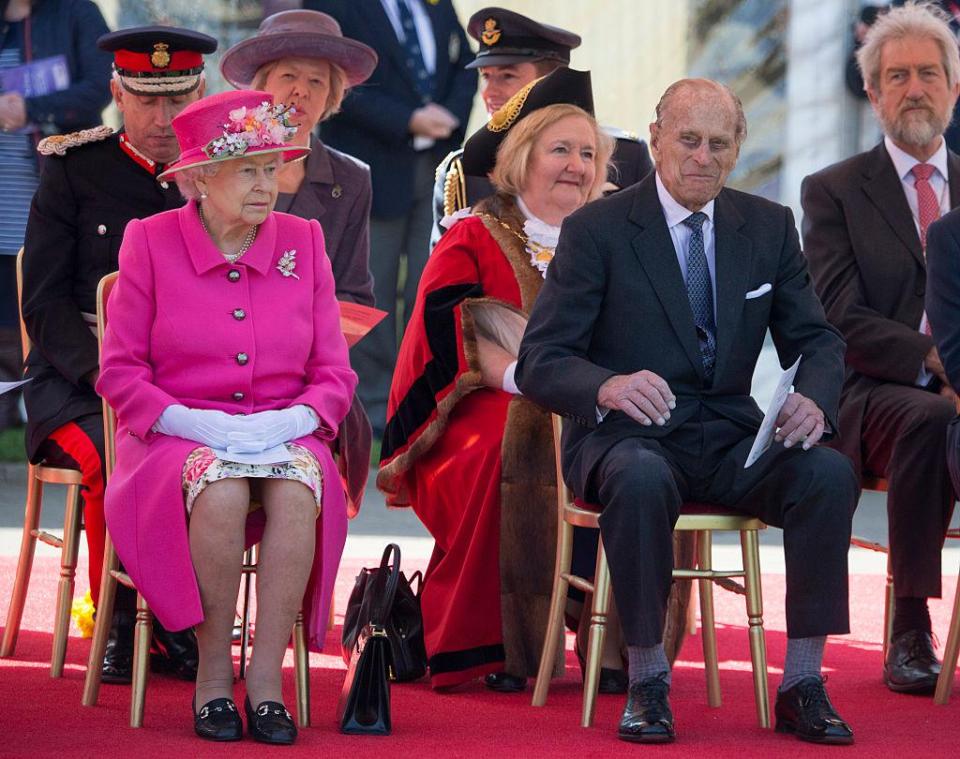  The Queen and the Duke of Edinburgh attending the opening of the Alexandra bandstand in Windsor