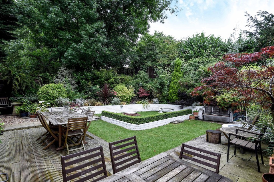 The garden of the million pound Hampstead home provides plenty of space for entertaining