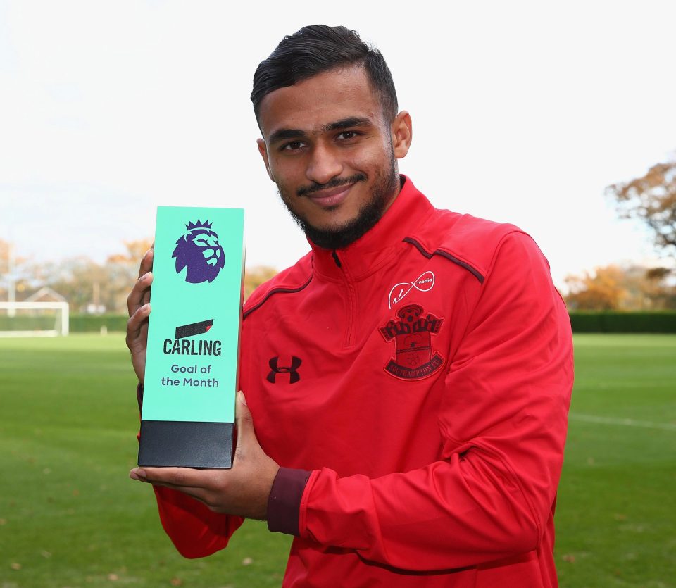  Sofiane Boufal won the Goal of the Month award for his strike against West Brom