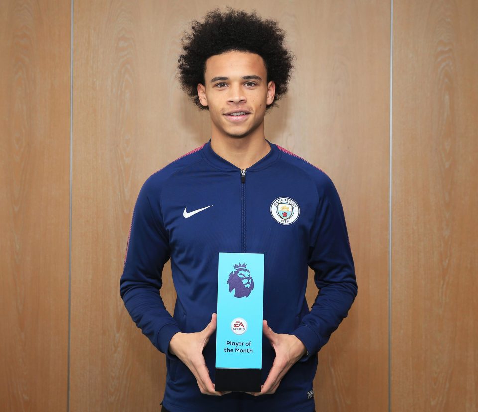  Leroy Sane got his hands on the Player of the Month award to October