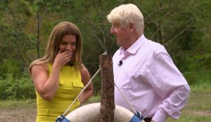  Becky and Stanley Johnson sharing a giggle on I'm A Celebrity