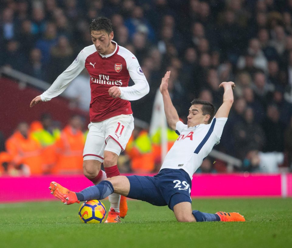  Mesut Ozil was the man of the match in Arsenal's comfortable 2-0 North London derby win against Tottenham