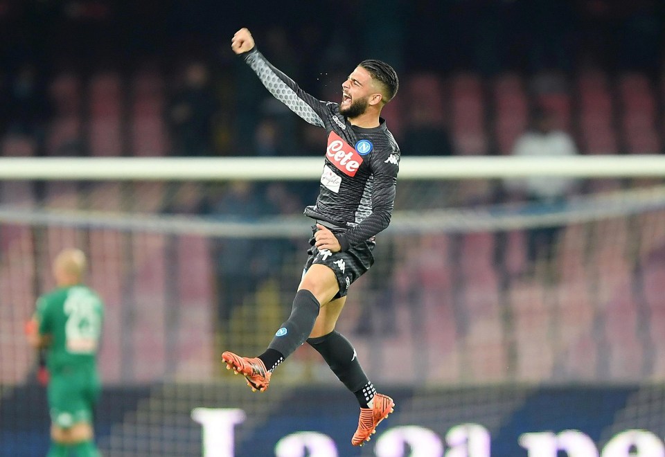 Lorenzo Insigne is absolutely delighted after goal is controversially given