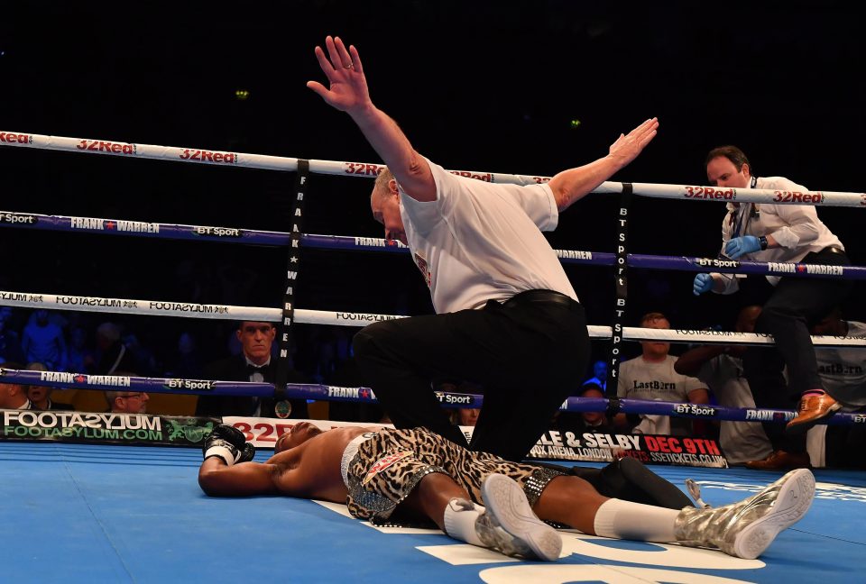  The referee waved away the fight after just 11 seconds at the SSE Arena