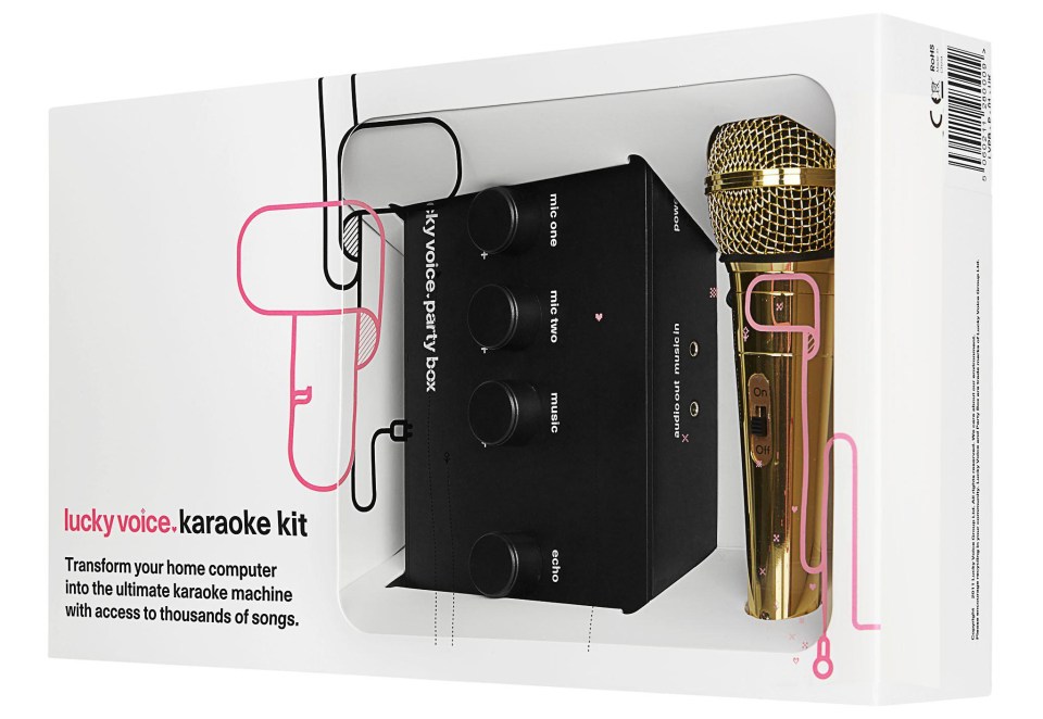 The Lucky Voice Karaoke Kit with Golden Microphone is a perfect gift for Christmas, especially at its discounted price