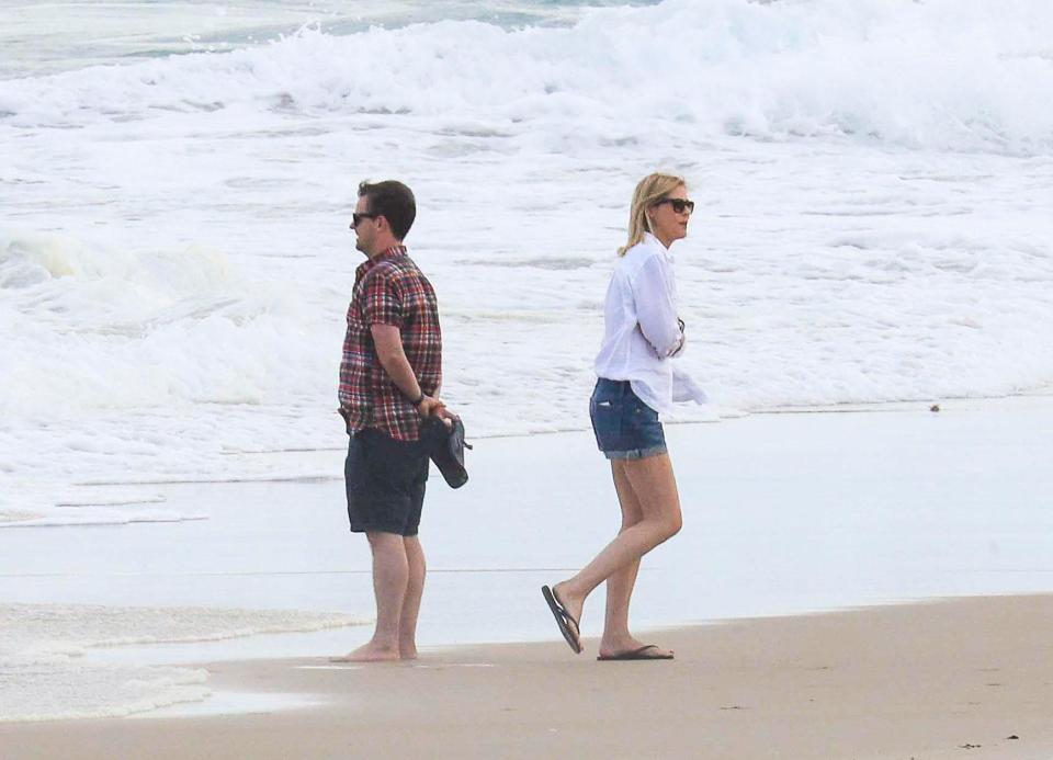  His co-star Dec and his wife Ali looked on as he went swimming