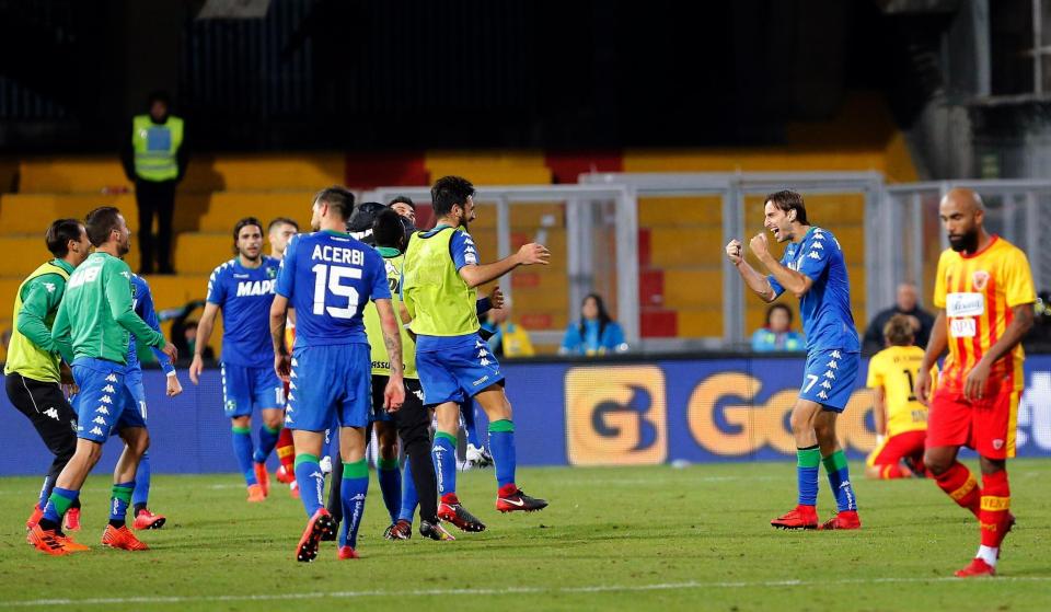  Sassuolo struck in the 94th-minute to inflict more agony on Benevento