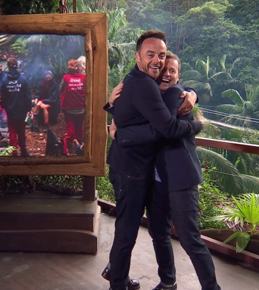 The pair hugged as Ant declared he was happy to be back