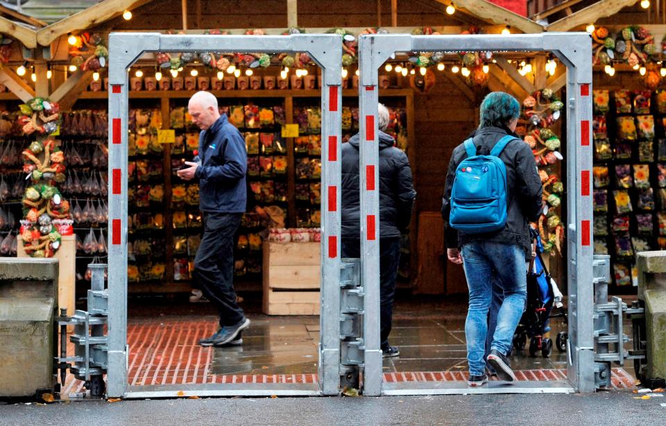  Security gates added around Manchester Christmas Market in Albert Square