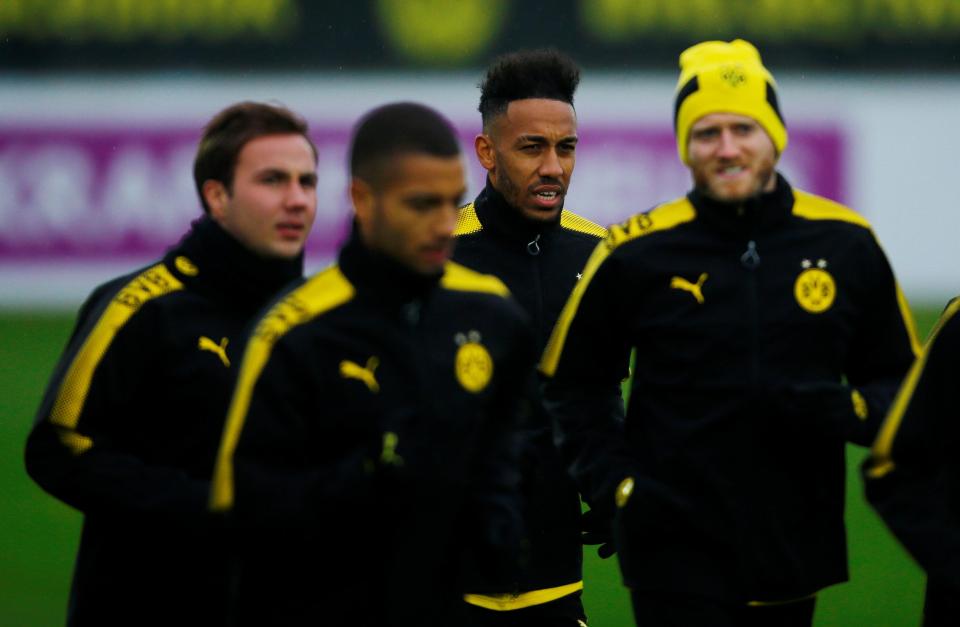  Pierre-Emerick Aubameyang is back in training with Borussia Dortmund team-mates