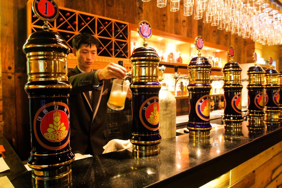  This pub serves seven varieties of a North Korean beer called Taedonggang