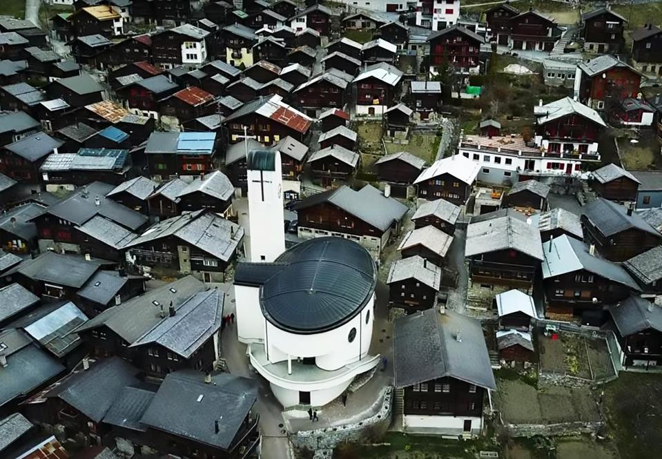  The narrow cobbled streets are broken up by a church and the town's only shop