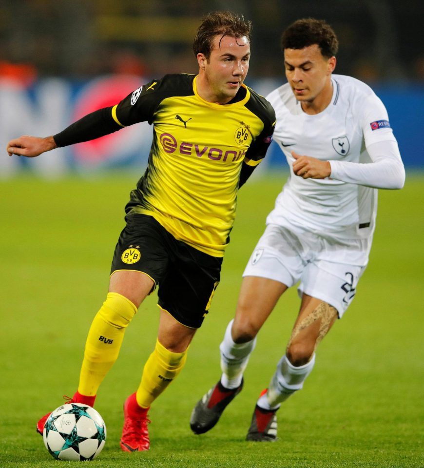  Mario Gotze could be out for two months after tearing ankle ligaments