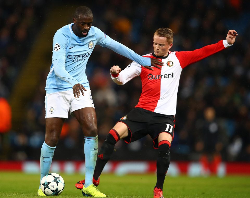  The 34-year-old in action against Feyenoord in the Champions League