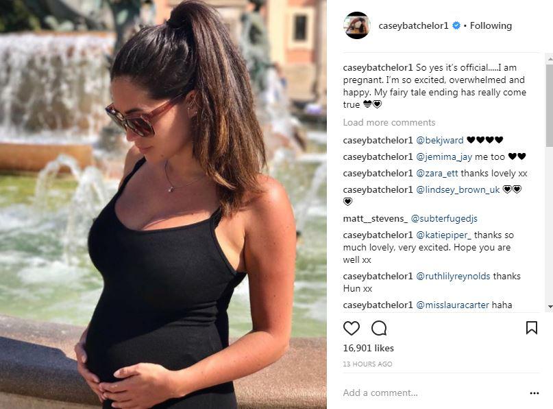  Casey Batchelor broke her pregnancy news to fans on Instagram