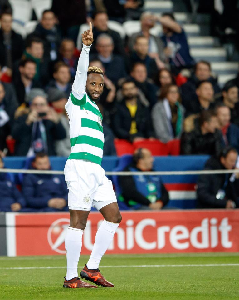  Dembele celebrates scoring against his former club