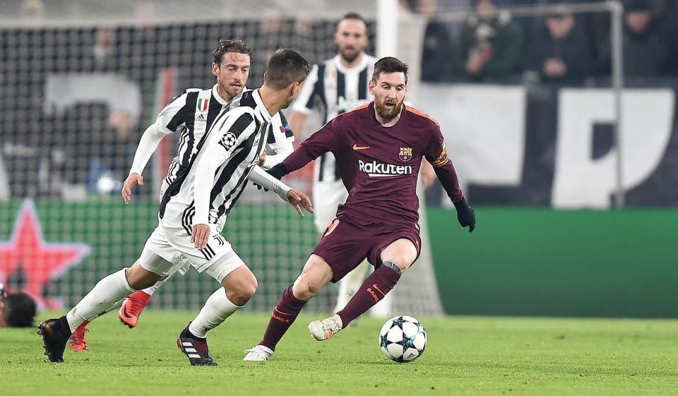  Lionel Messi in action against Juventus during Champions League stalemate