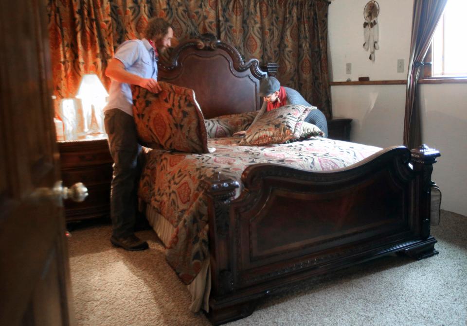  One of the bedrooms available to visitors to the rural Kansas Airbnb listing