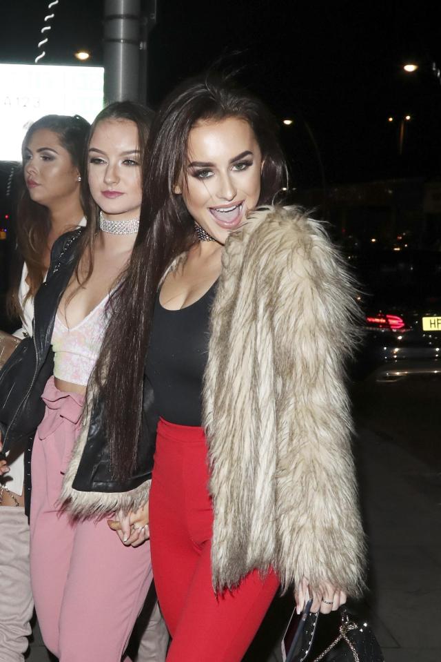  The Welsh beauty flashed a cheeky pose as she left the Essex venue