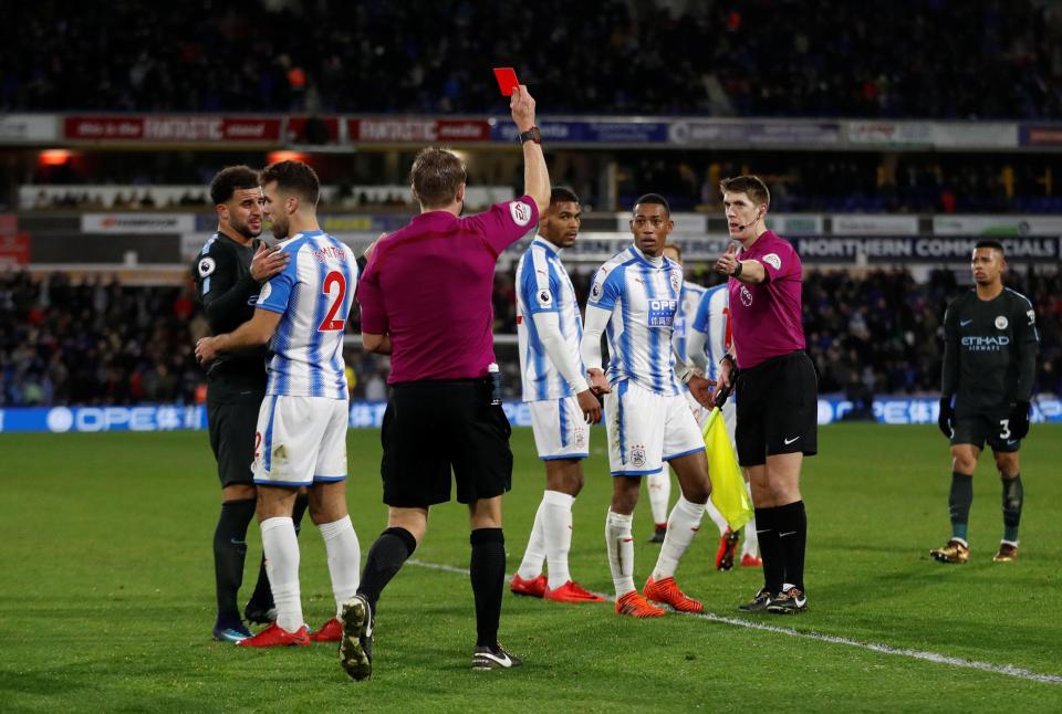  Van la Parra shown the red card after defeat to Man City