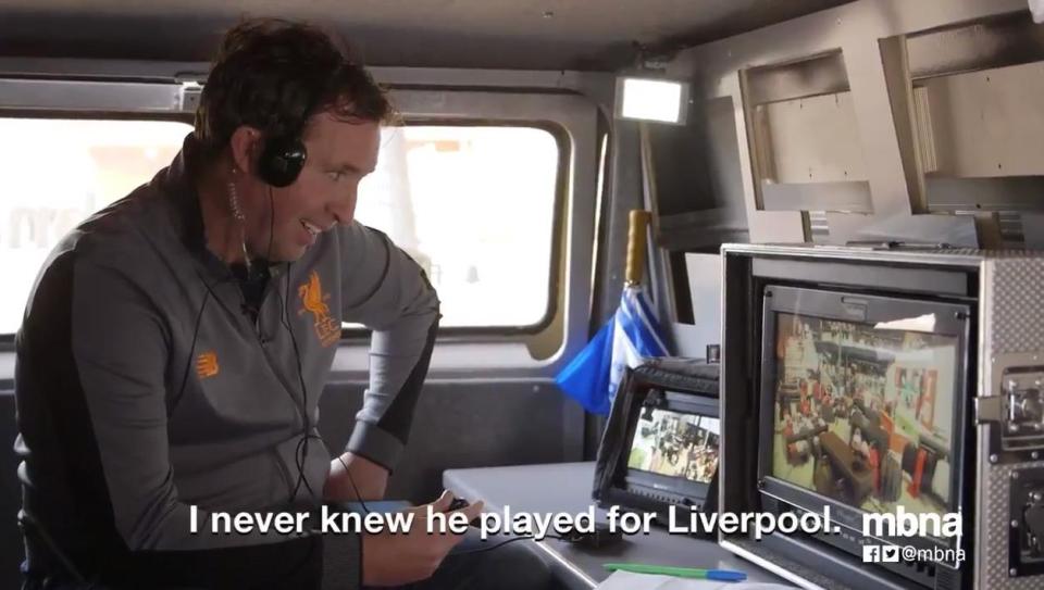  Robbie Fowler was the man behind the stunt during MBNA's "Scouse School"